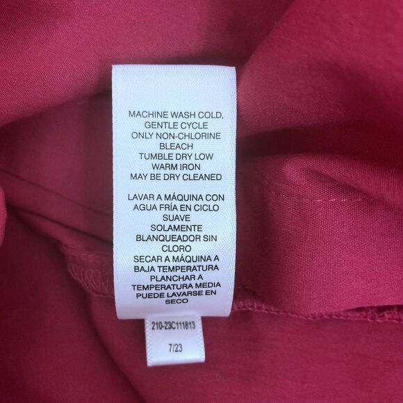 Chico's Rubellite Fuchsia Puff Sleeve Pocket Blouse Size 1/ US M - Picture 15 of 16